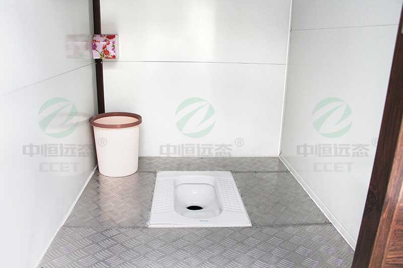 防腐木双蹲位人工打包厕所